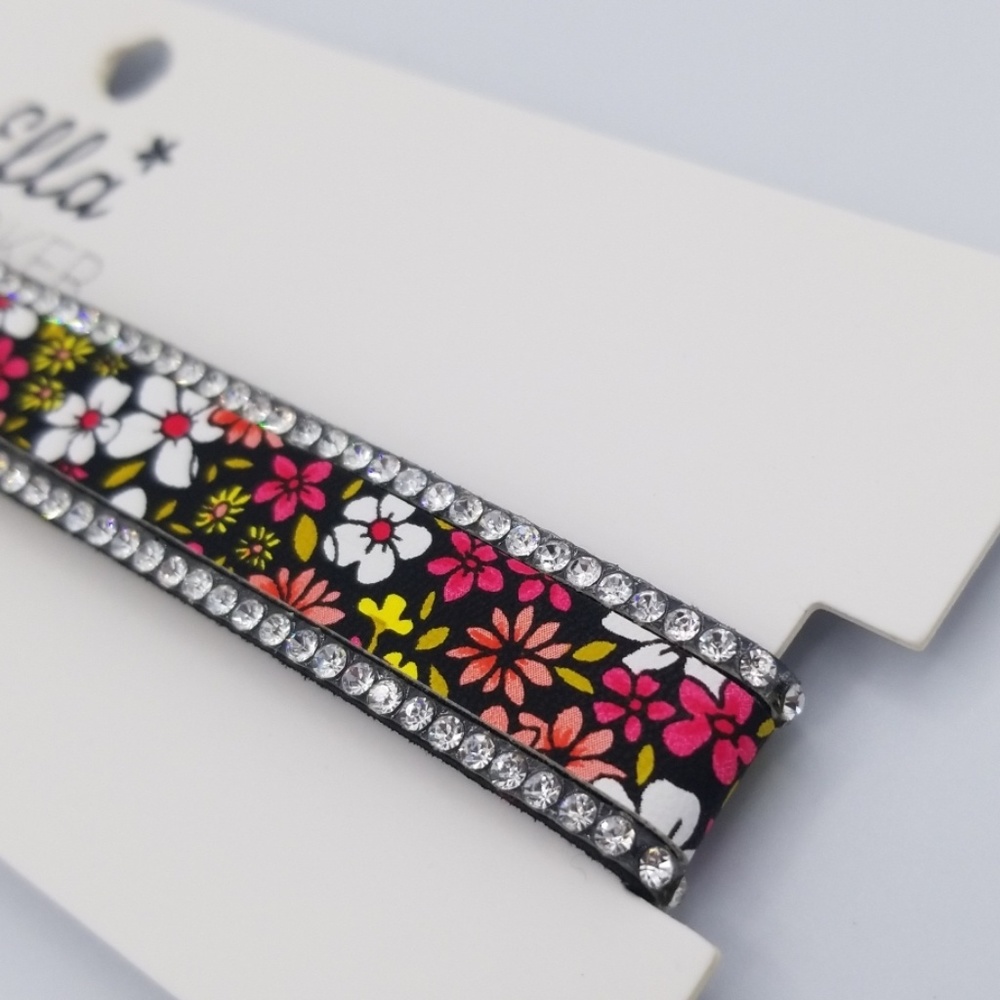 Multi Color Flower Rhinestone Choker - Picture 4 of 4